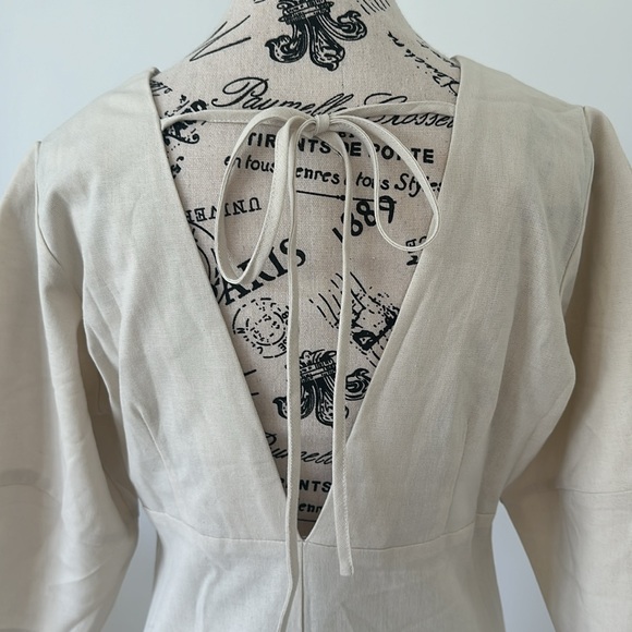 Commense Cotton and Linen Button Front Knotted Long Dress - Picture 7 of 13